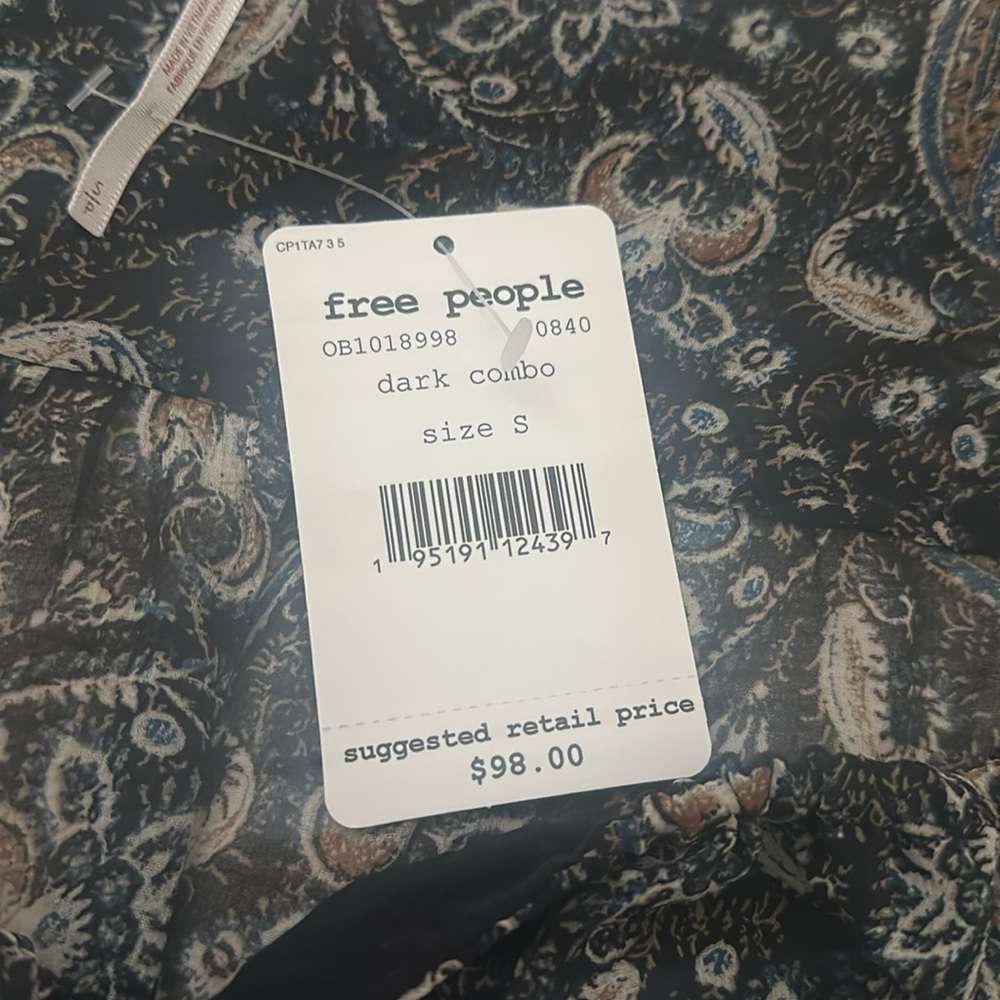NWT Free People Lolita Top in Black Combo - Picture 2 of 16